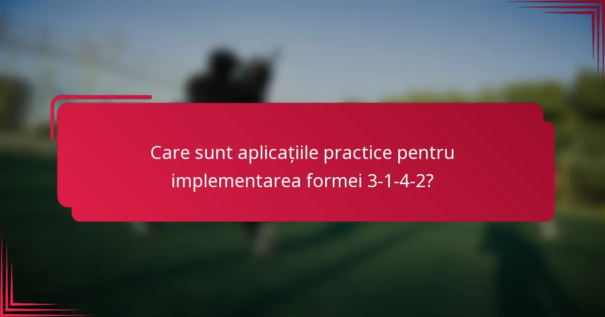 Care sunt aplicațiile practice pentru implementarea formei 3-1-4-2?