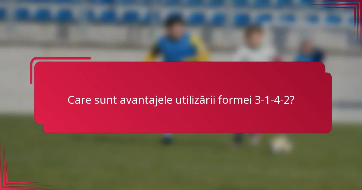 Care sunt avantajele utilizării formei 3-1-4-2?