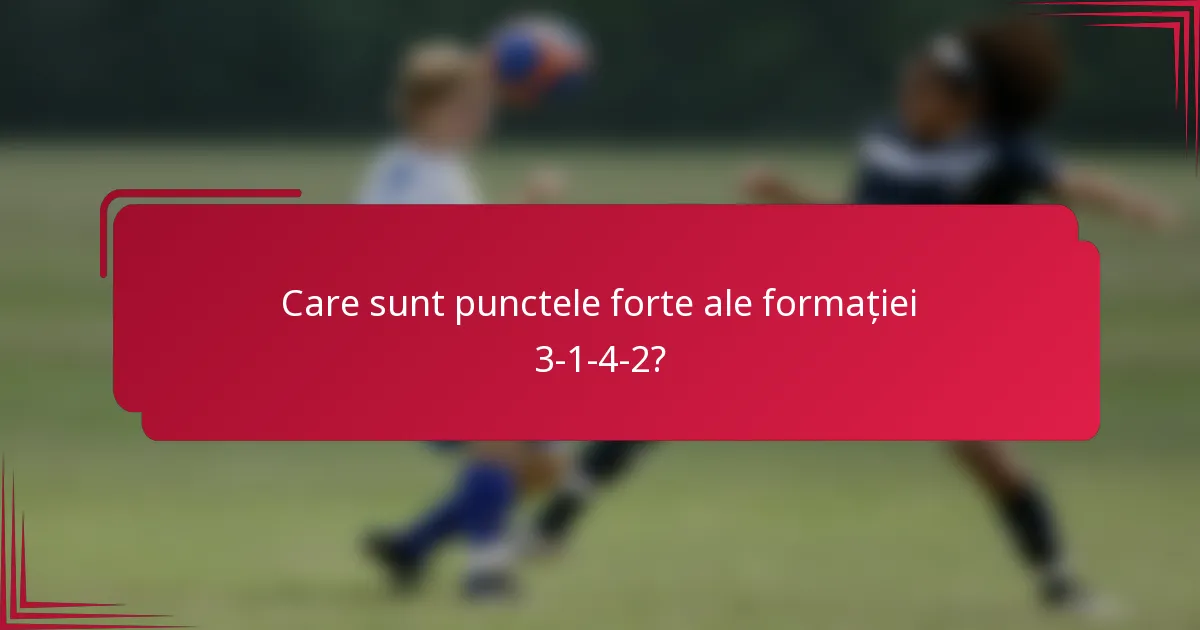 Care sunt punctele forte ale formației 3-1-4-2?
