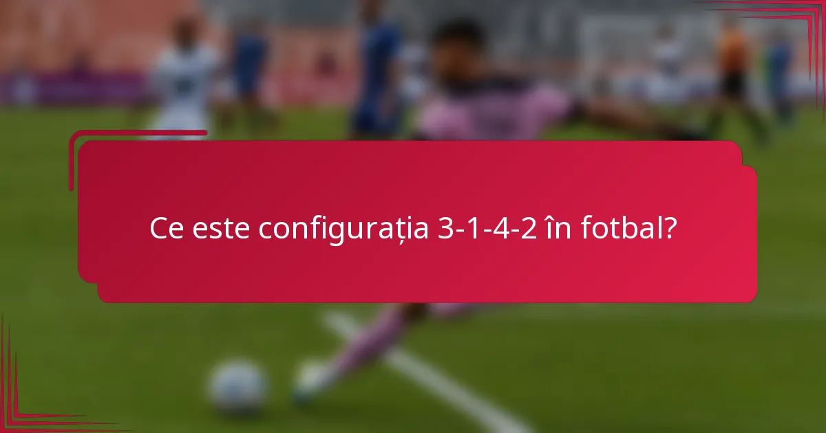 Ce este configurația 3-1-4-2 în fotbal?
