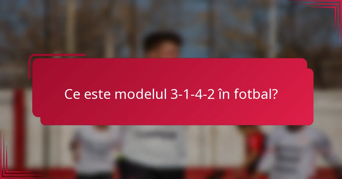 Ce este modelul 3-1-4-2 în fotbal?