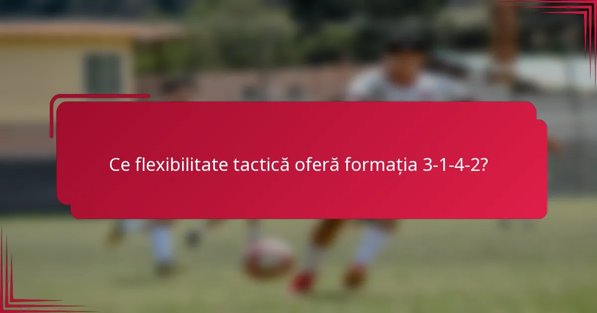 Ce flexibilitate tactică oferă formația 3-1-4-2?