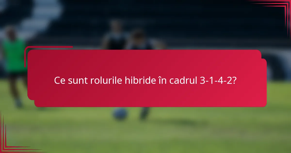 Ce sunt rolurile hibride în cadrul 3-1-4-2?