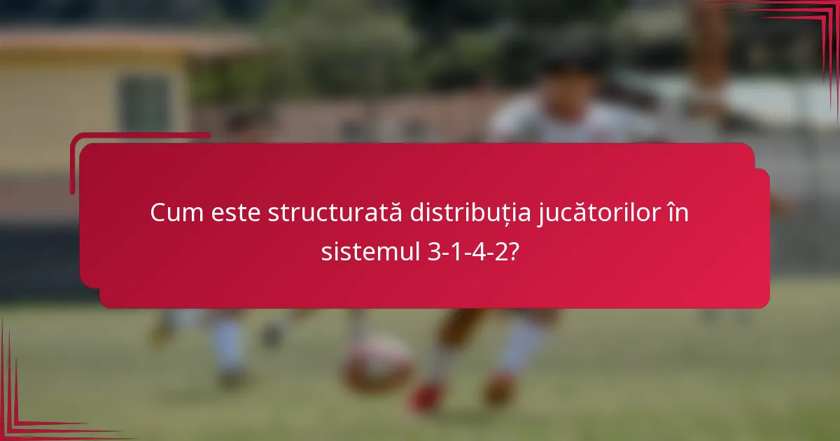 Cum este structurată distribuția jucătorilor în sistemul 3-1-4-2?