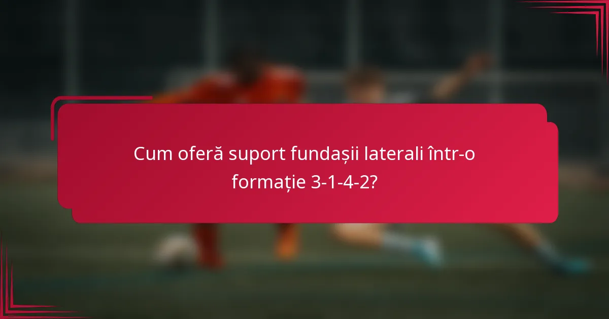Cum oferă suport fundașii laterali într-o formație 3-1-4-2?