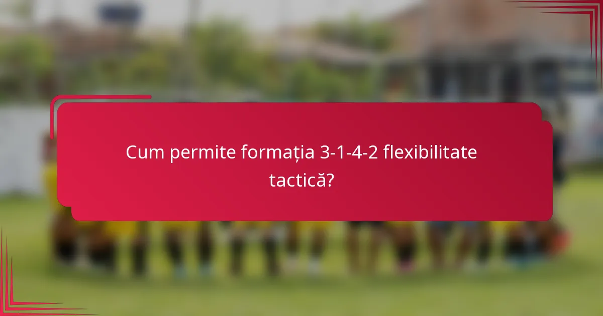 Cum permite formația 3-1-4-2 flexibilitate tactică?