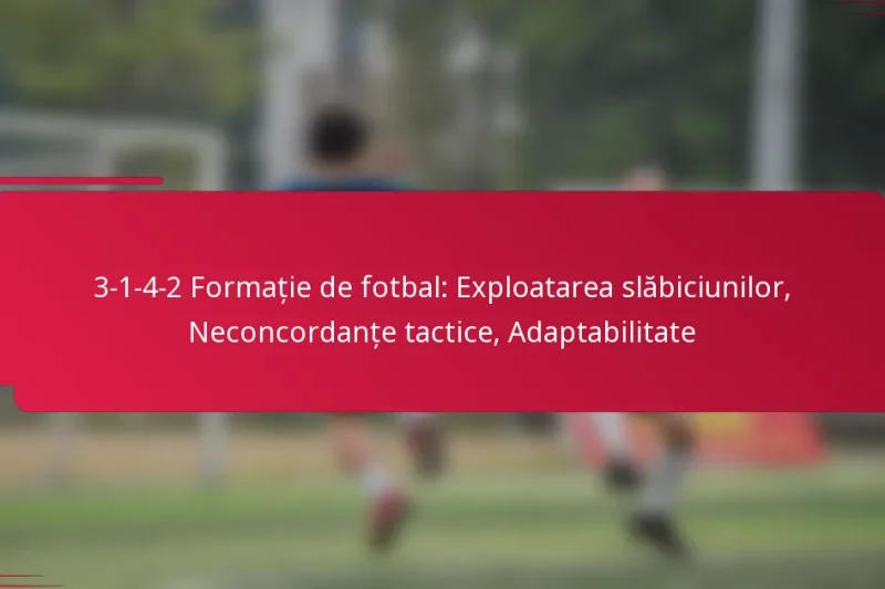 3-1-4-2 Formație de fotbal: Exploatarea slăbiciunilor, Neconcordanțe tactice, Adaptabilitate