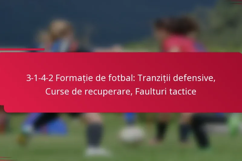3-1-4-2 Formație de fotbal: Tranziții defensive, Curse de recuperare, Faulturi tactice