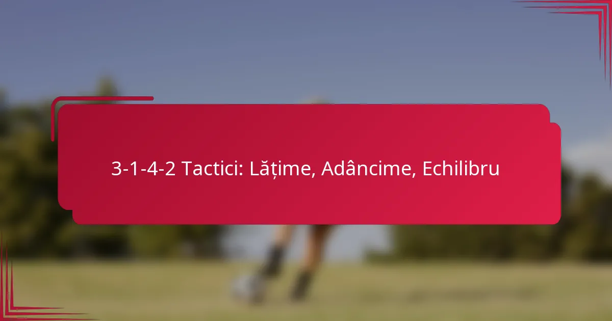 Read more about the article 3-1-4-2 Tactici: Lățime, Adâncime, Echilibru