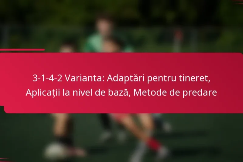 3-1-4-2 Varianta: Adaptări pentru tineret, Aplicații la nivel de bază, Metode de predare
