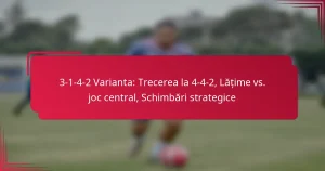 Read more about the article 3-1-4-2 Varianta: Trecerea la 4-4-2, Lățime vs. joc central, Schimbări strategice