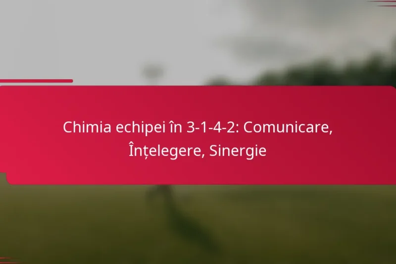 Chimia echipei în 3-1-4-2: Comunicare, Înțelegere, Sinergie