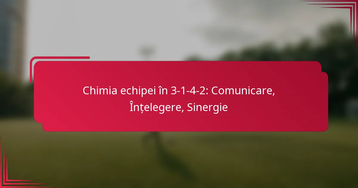 You are currently viewing Chimia echipei în 3-1-4-2: Comunicare, Înțelegere, Sinergie