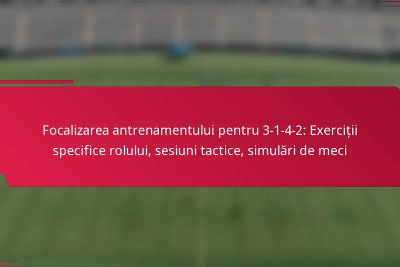 Focalizarea antrenamentului pentru 3-1-4-2: Exerciții specifice rolului, sesiuni tactice, simulări de meci