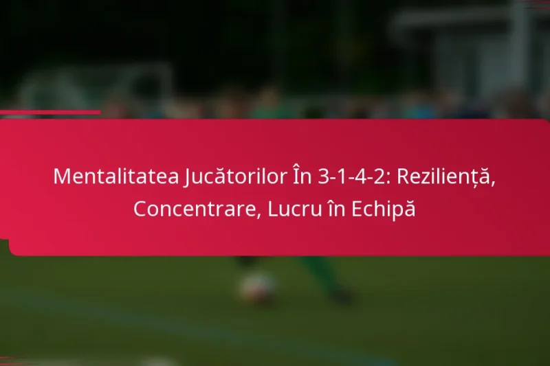 Mentalitatea Jucătorilor În 3-1-4-2: Reziliență, Concentrare, Lucru în Echipă