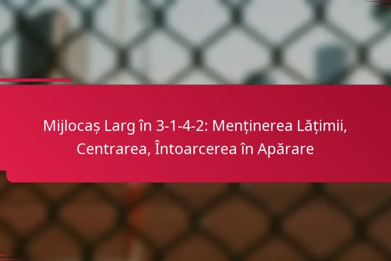 Mijlocaș Larg în 3-1-4-2: Menținerea Lățimii, Centrarea, Întoarcerea în Apărare