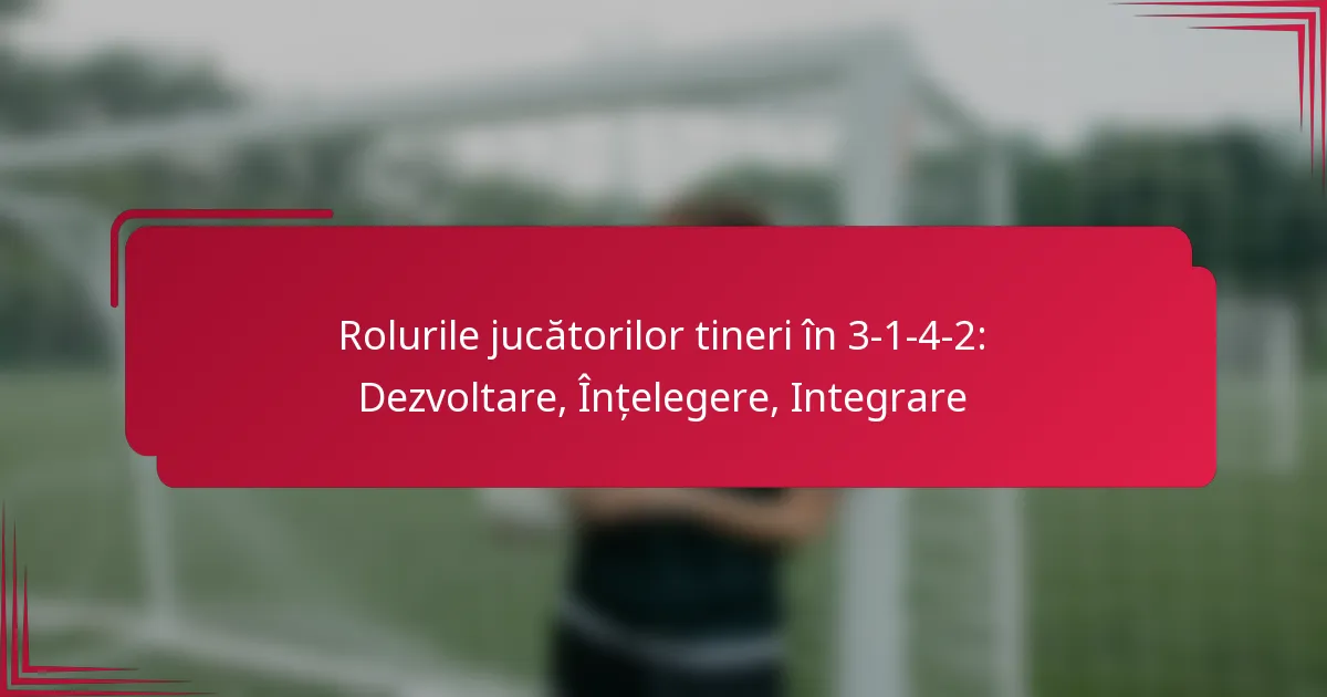 Read more about the article Rolurile jucătorilor tineri în 3-1-4-2: Dezvoltare, Înțelegere, Integrare
