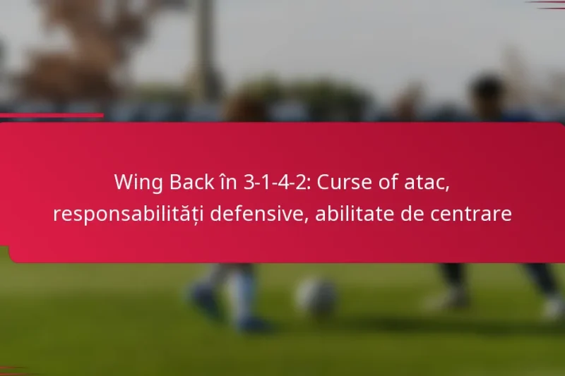 Wing Back în 3-1-4-2: Curse of atac, responsabilități defensive, abilitate de centrare